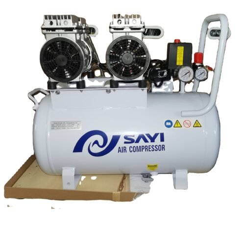 Professional Supplier 1100W Vertical Horizontal Copper Wire Engine Oil-Free Mute Air Compressor 50L
