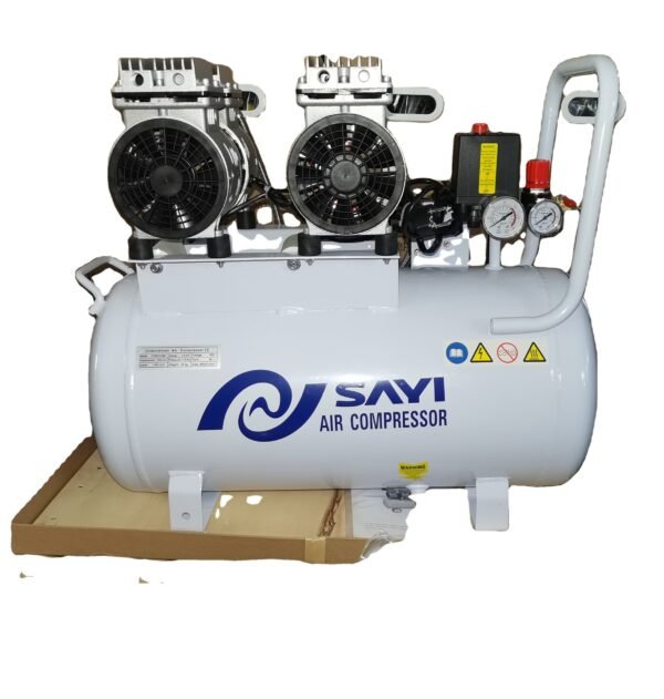 Professional Supplier 1100W Vertical Horizontal Copper Wire Engine Oil-Free Mute Air Compressor 50L