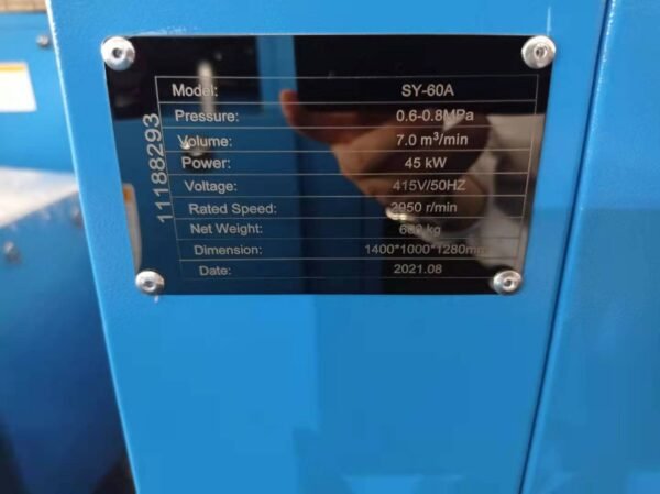 Top Supplier rotary Single Stage 45KW 60HP dynamic Mining Power Screw Air Compressor Machine price