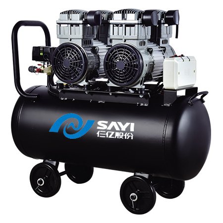 Dental Compressor SY-1200 2/65L 8 air bar Compressor Oilless Engine 2400W Portable Oil Free Air Compressor with 65L