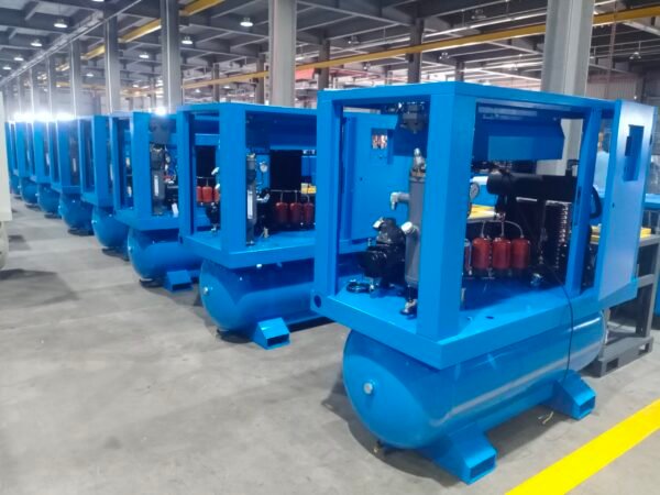 India Customized Laser Cutting SY-20HP Fixed Speed Air End IP54 Motor 16 bar 300L Air Tank All in 1 Screw Air Compressor