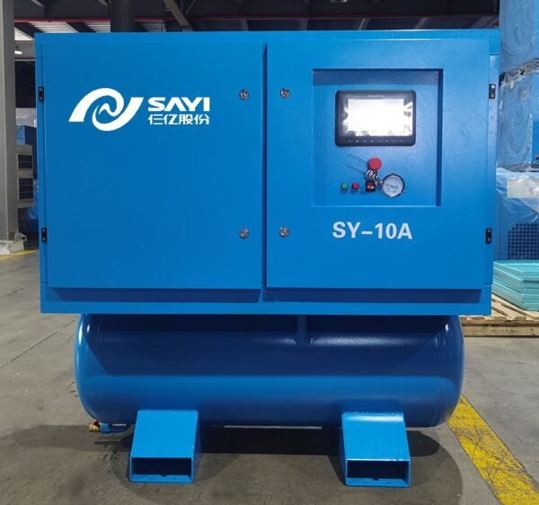 Customized Direct Selling SY-10 Fixed Speed Air End IP54 Motor 10 airbar 300L Air Tank All in 1 Screw Air Compressor