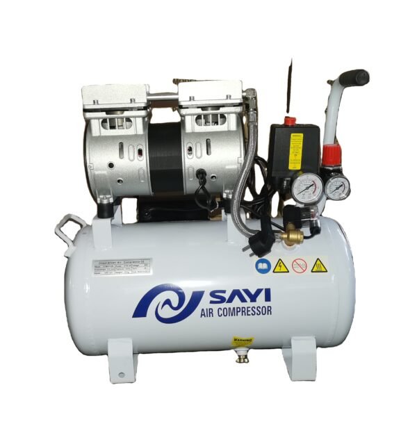 SAYI Portable 550W copper wire motor Oilless Oil-Free Silent Air Compressor Air Tank 30L