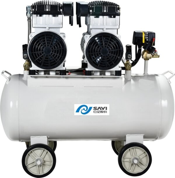 Dental Compressor SY-1200 2/65L 8 air bar Compressor Oilless Engine 2400W Portable Oil Free Air Compressor with 65L