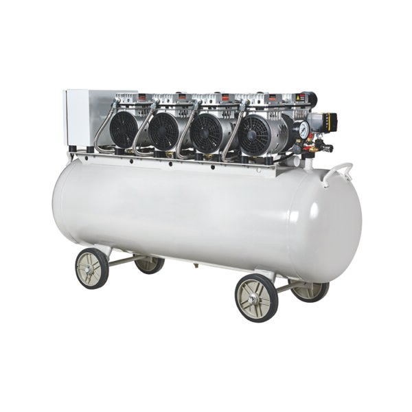 SY600 4/120L Oilless Copper Aluminum Wires Motor Mute Compressor Oil Free Movable Air Compressor