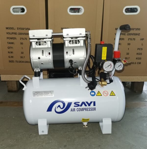 SAYI Portable 550W copper wire motor Oilless Oil-Free Silent Air Compressor Air Tank 30L
