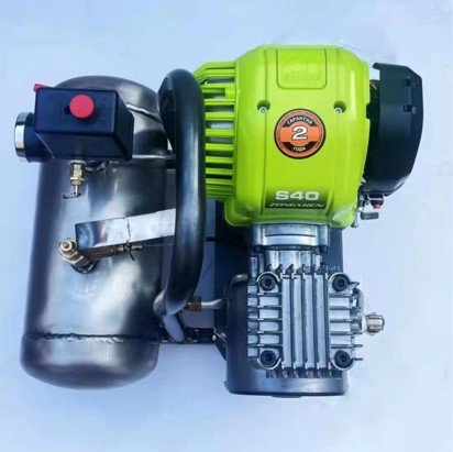 Factory Direct Selling 2HP Portable Diving Oil-Free Air Compressor with Gasoline Engine Stainless Air Tank 7L
