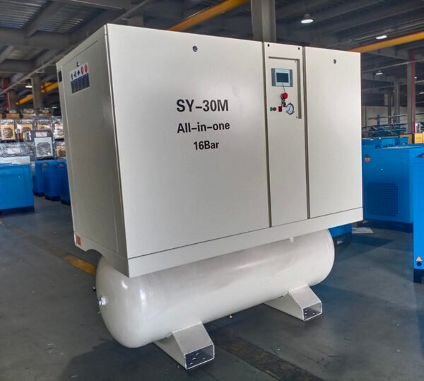 SAYIAIR 22KW 30HP 16bar 3PH Magnetic Frequency Motor Screw Air Compressor with Air Dryer Filter Tank 470L