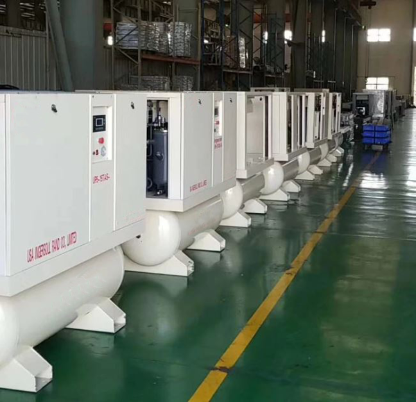 Factory Direct Selling All in One SY-10M 8bar IP55 Magnetic Motor 200l Air Dryer Screw Air Compressor 7.5Kw 3 in 1