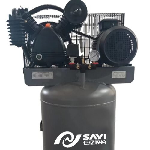 Sayiair V2080t CE Two Stage 5HP 12bar Cast Iron High Pressure Reciprocated Air Compressor with ASME Vertical Tank 230L