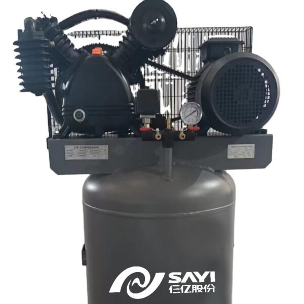Sayiair V2080t CE Two Stage 5HP 12bar Cast Iron High Pressure Reciprocated Air Compressor with ASME Vertical Tank 230L