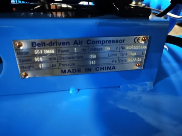 OEM SY-V2065H Two Cylinder Compressor Head 10 bar 3HP High Pressure Air Compressor 100l