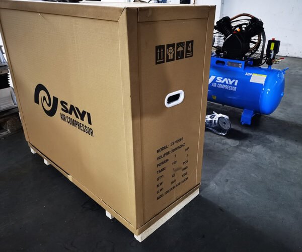 SAYI V2065 Cast Iron Two Cylinder Compressor Head 8 bar 3HP Piston Air Compressor 100L