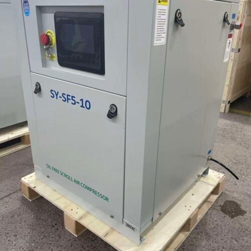 SY-SF5-10 3,7 kW ölfreier Scroll-Luftkompressor mit Motor der Schutzart IP54 – Ansicht 2