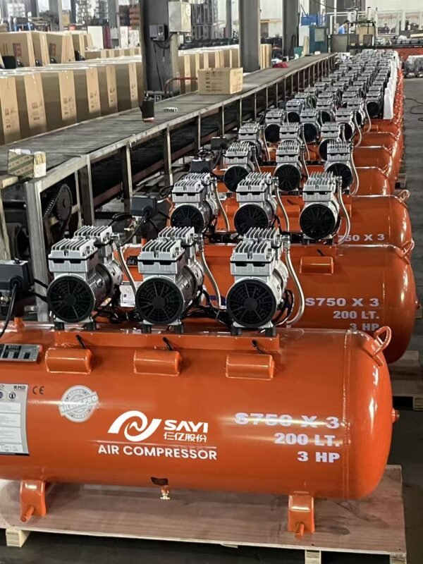 SAYI SY-750 oil-free silent air compressor with 200L tank - view 2