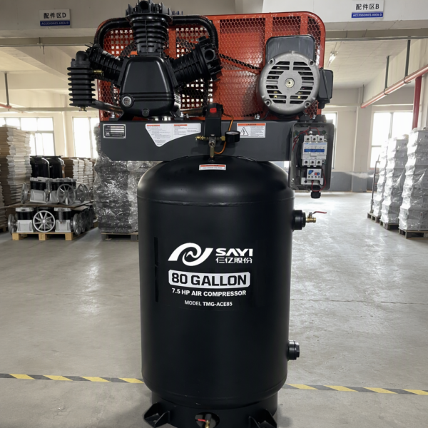 SY-W3090T 7.5HP vertical piston air compressor with 80 gallon tank - view 5